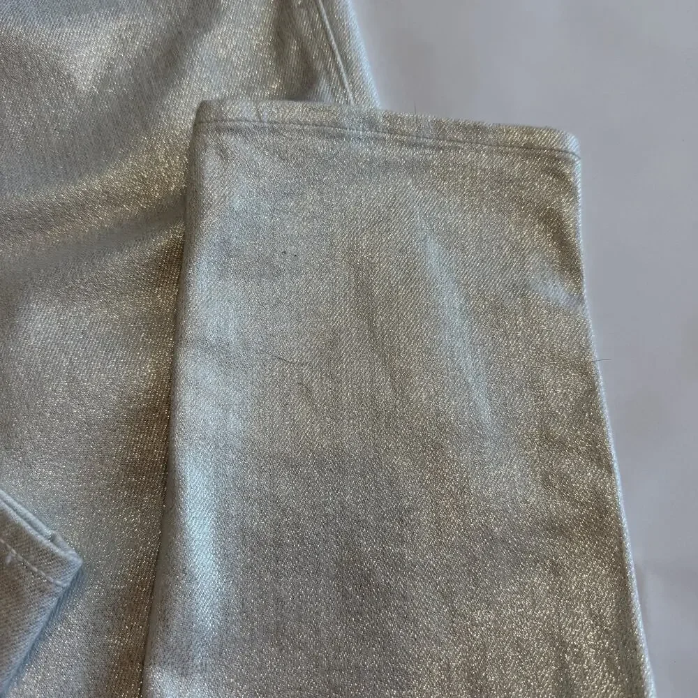 OLD NAVY Women’s High Rise Vintage Slim Silver Shimmer Jeans Size 2 (A0132) NWT - Picture 3 of 10